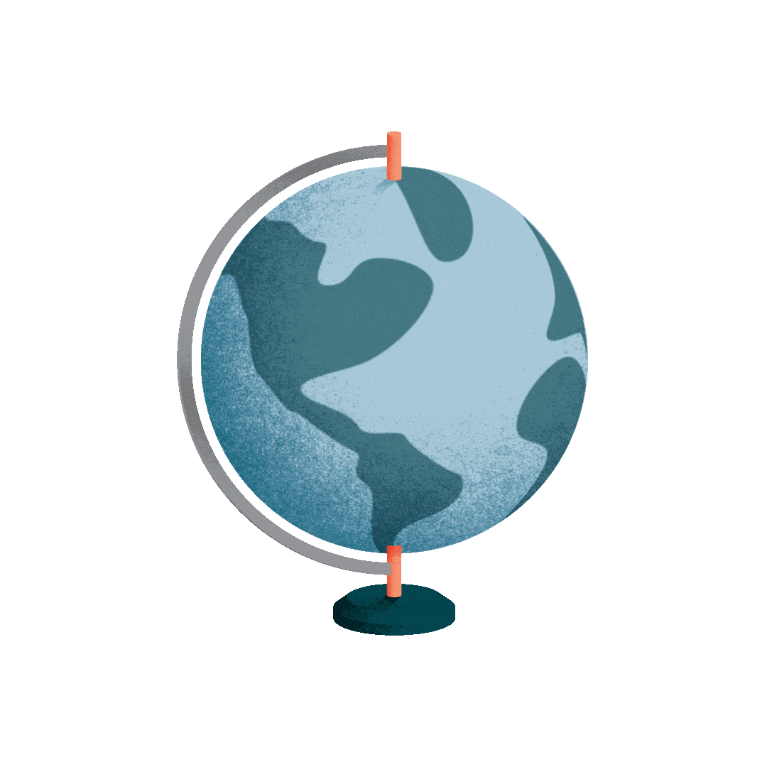 Animated globe illustration