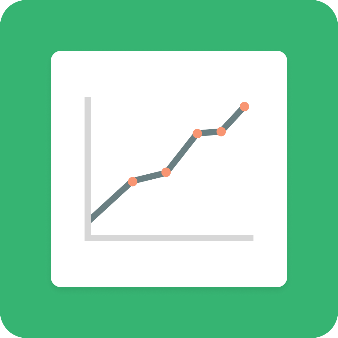 A line graph that depicts strong performance